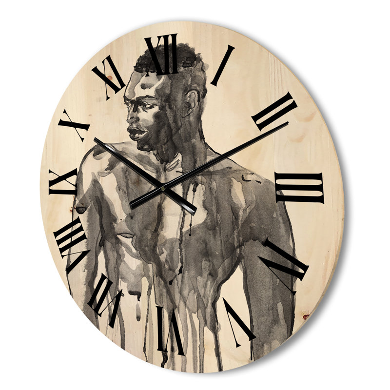 Horloge murale en bois, Moyen, Gris