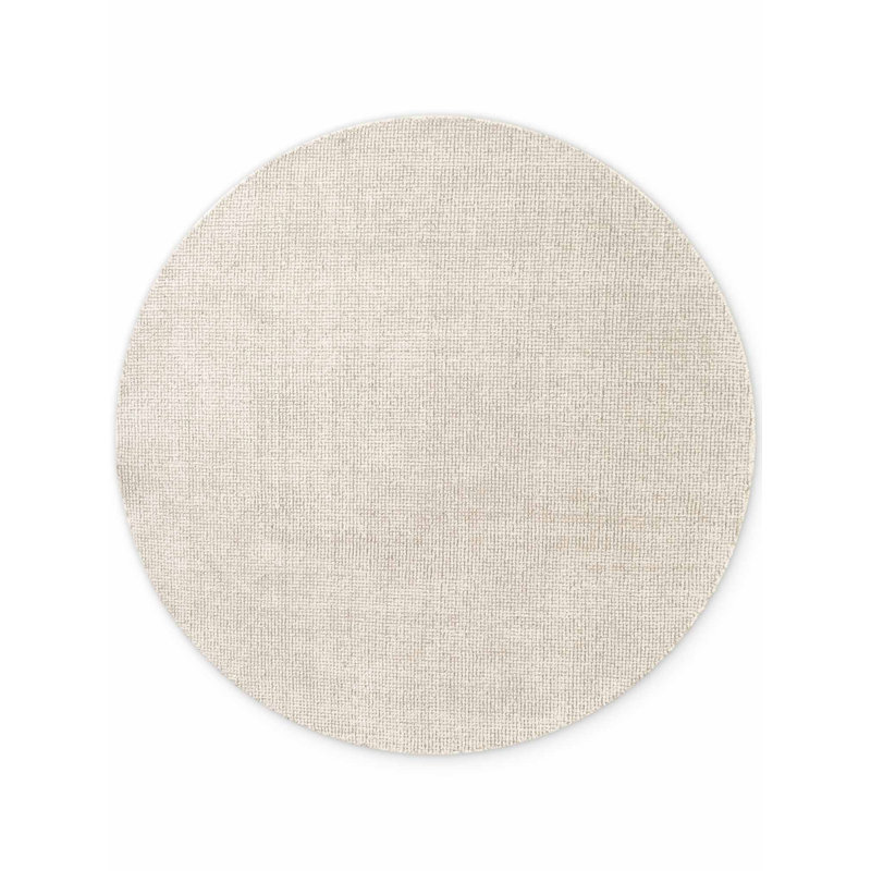Dewit Wool Hand Woven Area Rug, White, Round 200 cm