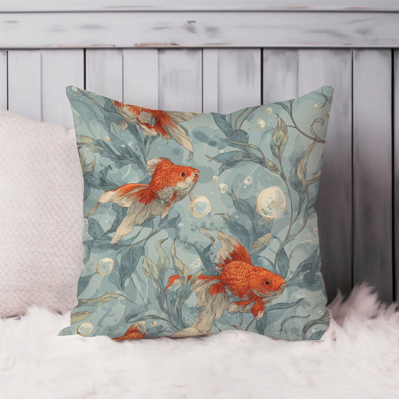 Housse de coussin nautique Beach and Coastal, Bleu / rouge nautique / plage 1, Carré 18 po