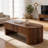 47" Oval Lift Top Coffee Table With Hidden Storage, Rustic Brown Mid Century Modern Center Table With Storage Shelf For Living Room