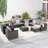 6 Piece Outdoor Conversation Set, Patio Sectional Sofa Set With Cushions And Glass Table-1646833944-1646833951
