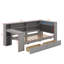 Lit plateforme simple avec tablettes de rangement, tiroirs, station de charge, DEL, bureau et tête de lit tapissier-1266163605