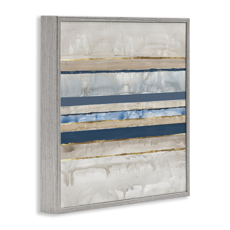  «Nautical Tone Stripes», art de la giclée encadrée par Lera, Estampe numérique Farmhouse, H 12 po x l 12 po