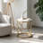 Side Table Set of 2, Living Room End Table with Marble Table Top & Metal Frame