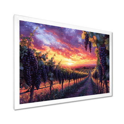 Vineyard at California Sunset I - vignoble, art mural