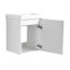 Meuble-lavabo flottant mural 18 po avec lavabo en céramique et porte d'armoire à fermeture en douceur, pour petite salle de bain-126319832