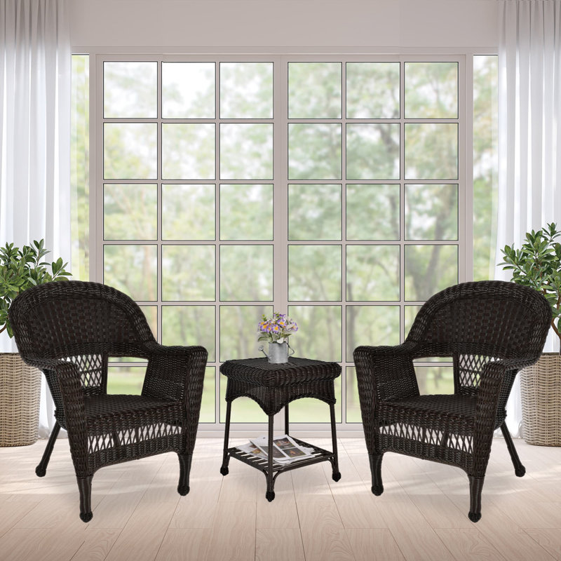 Goodman Wicker 2 - Person Patio Conversation Set, Espresso