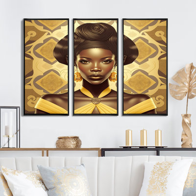 Ensemble d'art mural rétro africain sur toile