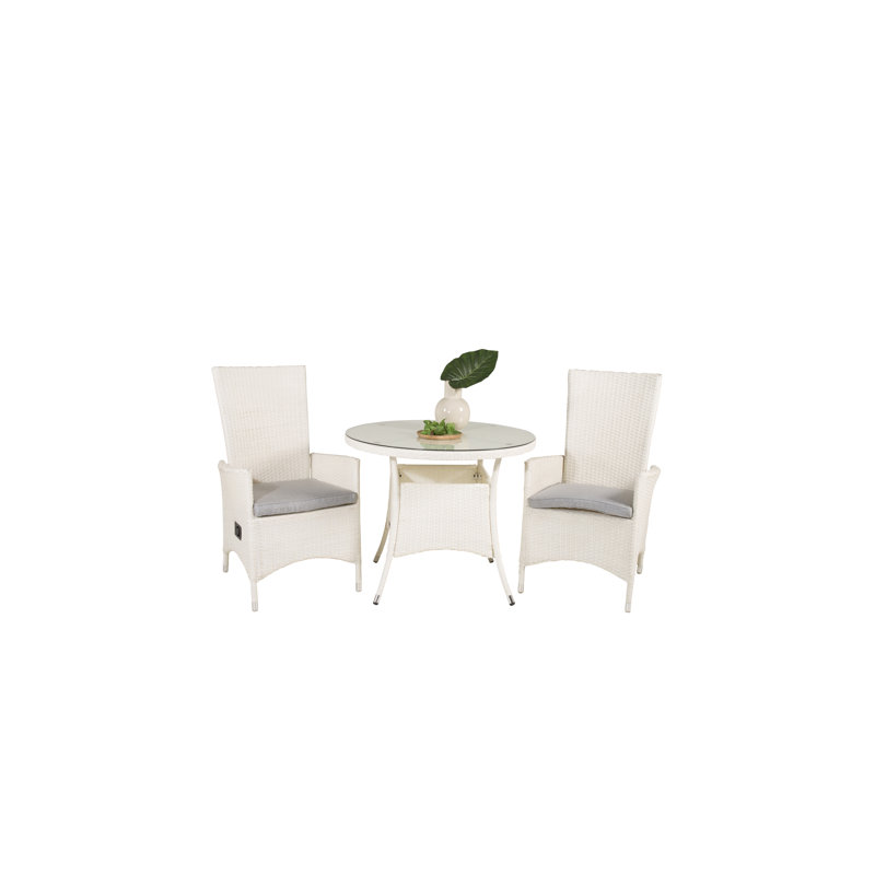Mitul 2 - Person Wicker Patio Dining Set with Round Table