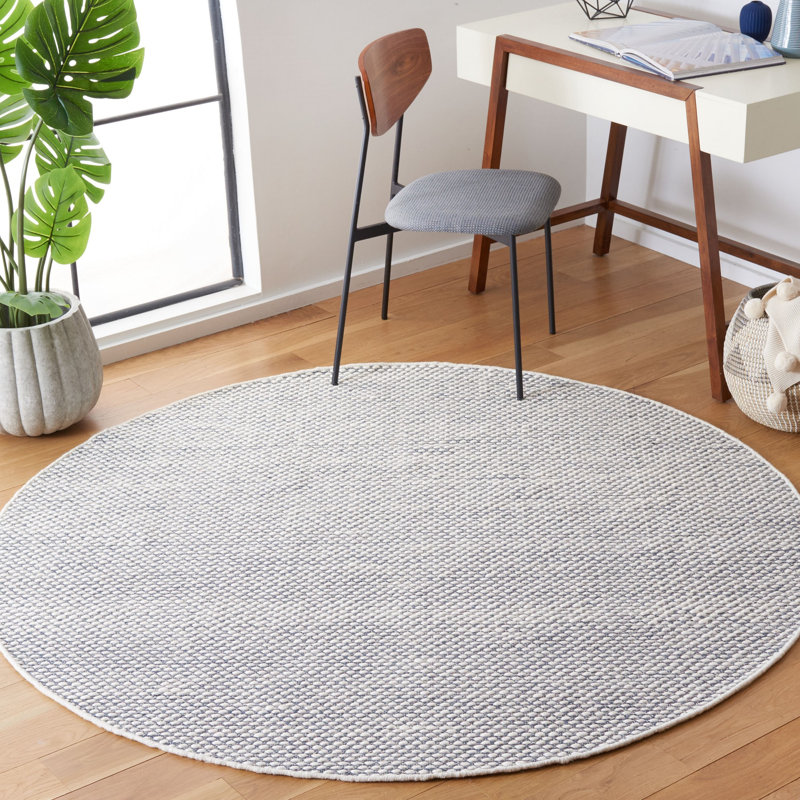Tapis en laine / coton tissé à plat Cace, Rond 6 pi