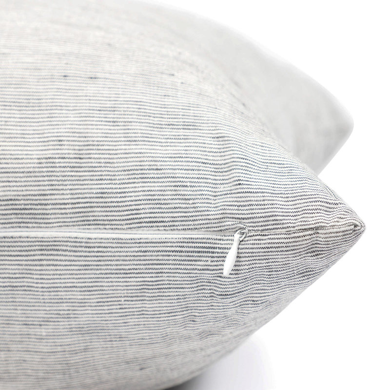 20" X 20" French Linen Throw Pillow, Shadow Pinstripe