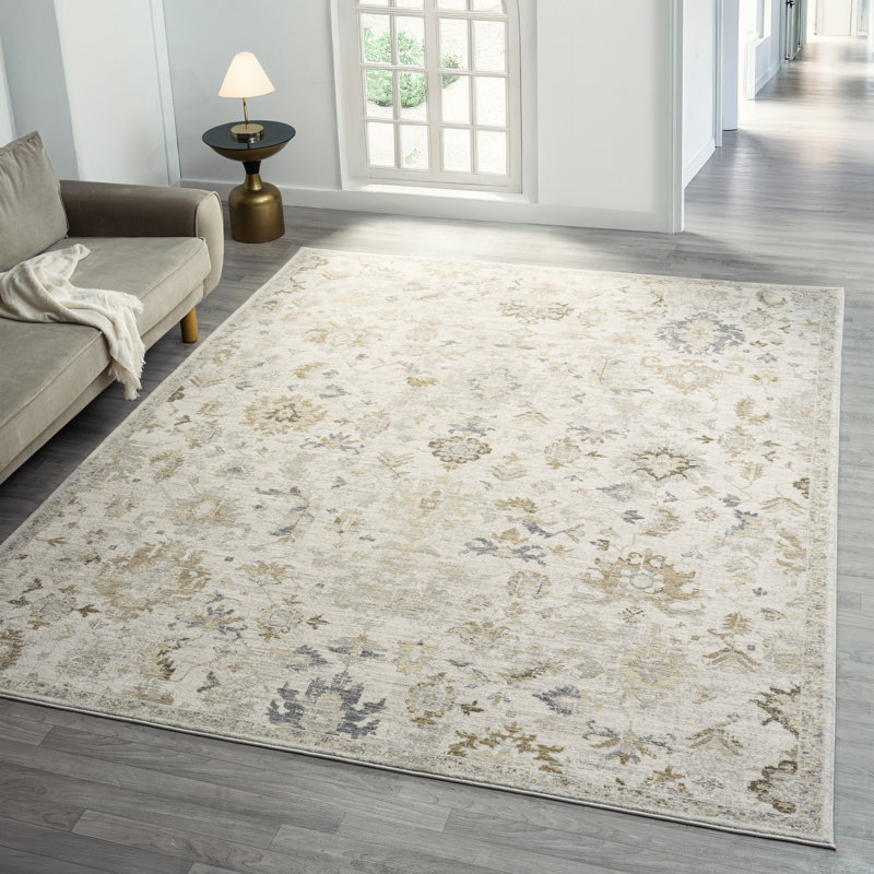 Fortuna Traditional Floral Filigree Performance Woven Indoor Area Rug, 7'9" x 10'