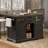 Timeless Kitchen Island With Drop Leaf & Power Outlet – Versatile Kitchen Storage Cart With 4 Door Shelves, Cross Barn Doors & Visual Glass Door On Rolling Wheels-1124687331