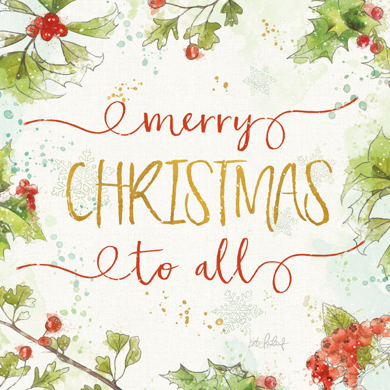 Christmas Sentiments IV - Wrapped Canvas Print, 51cm H x 51cm W x 3.8cm D