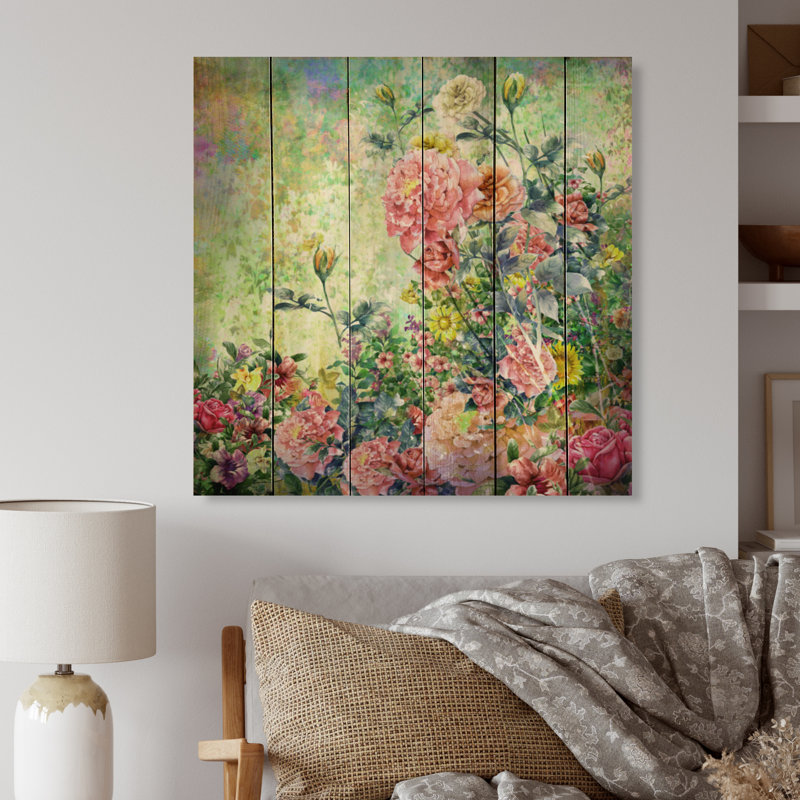 Modern Pink And Green Summer Garden III - on, 30" H x 30" W x 1" D