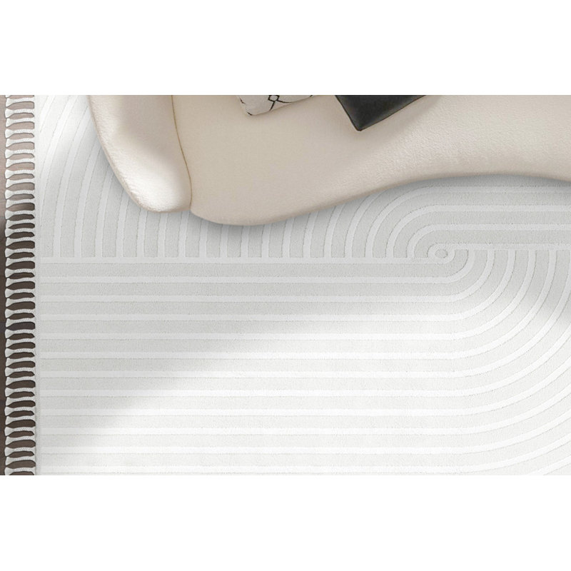 Tapis luxueux crème, 6 x 9,5 pieds | 100% polyester, hauteur des poils de 0,2 po | Tissé à la machine, base en coton / jute, 280 000 fils | Facile d'entretien, nettoyer les taches et passer l'aspirateur | Parfait pour le salon, la chambre à coucher et la salle à manger