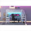 Lit mezzanine pleine grandeur peu encombrant, lit mezzanine en métal blanc doux avec bureau, armoire et DEL USB pour les petites chambres-129413181