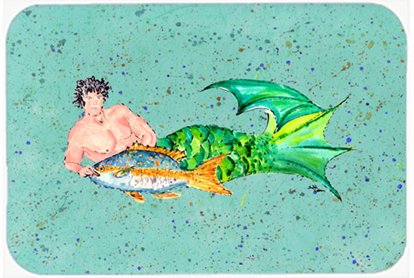 Caroline's Treasures Merman Glass Cutting Board