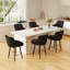 Tabouret de bar rotatif moderne avec dossier, accoudoirs et pieds en bois - Chaise à hauteur de comptoir pour îlot de cuisine-762619702-762619701