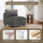 Upholstered Faux Rabbit Fur Flannel Armless Chair with Pillow Back, Single Chair Module Part For Sectional Sofa-1027329241