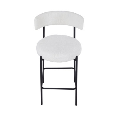 Caydan Yes Upholstered Faux Fur Bar Stool