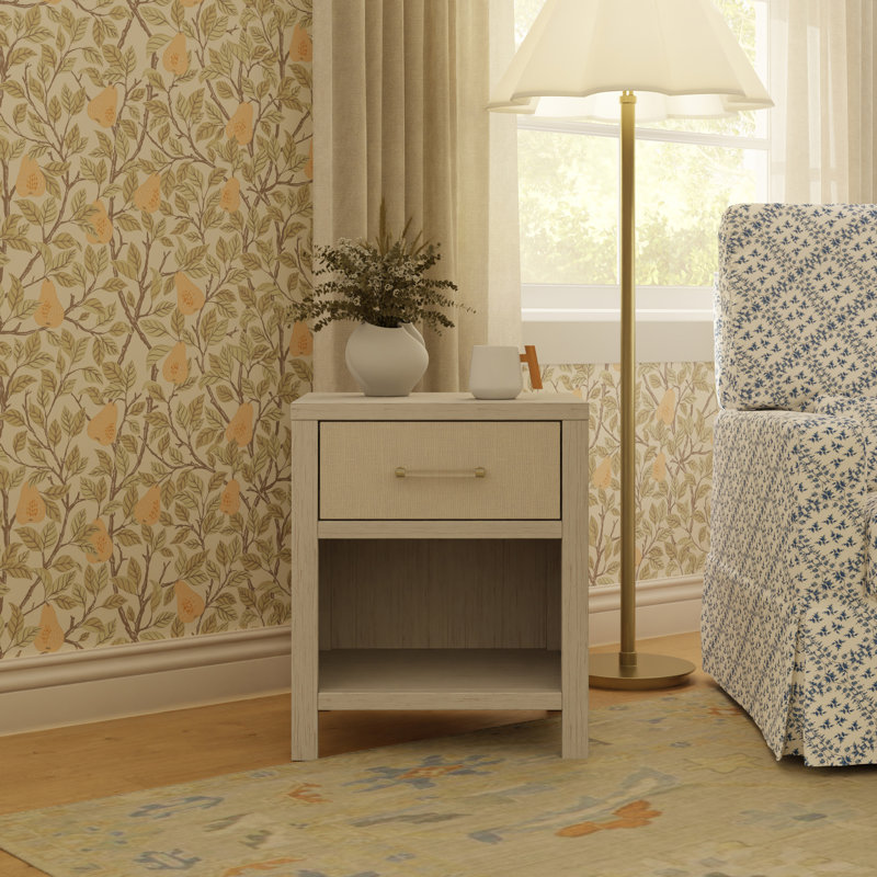 Eloise Nightstand, White Driftwood/Pearl