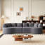Canapé modulaire incurvé incurvé, canapé surdimensionné sans os moderne surdimensionné de 106,3 pouces avec 6 coussins, canapé de luxe en chenille à quatre places en mousse à mémoire de forme avec siège profond, gris-2006851011