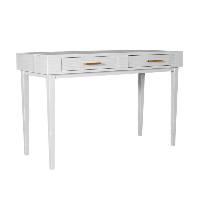 Bureau en bois massif Andros, Blanc