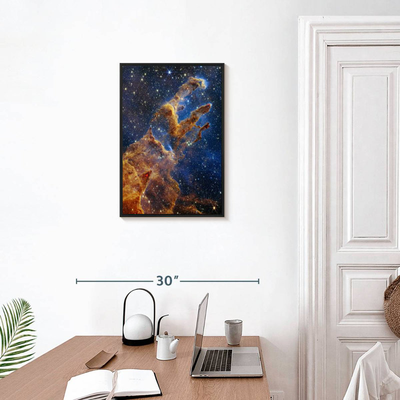 Piliers de la création II, Cadre flottant noir, 17 po x 25 po