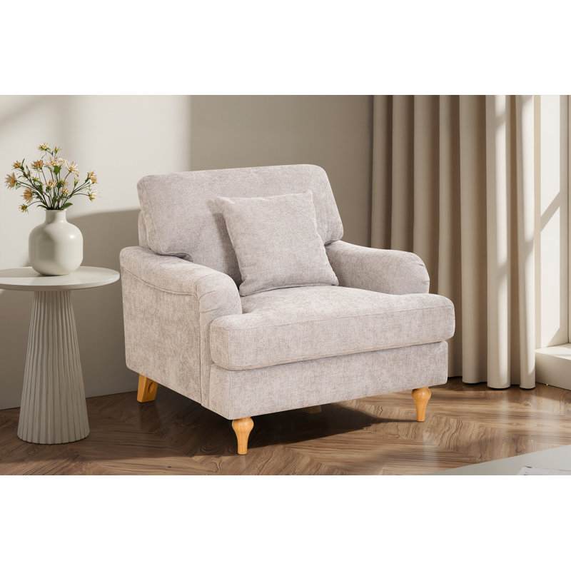 Elmeta Upholstered Armchair, Gray Chenille