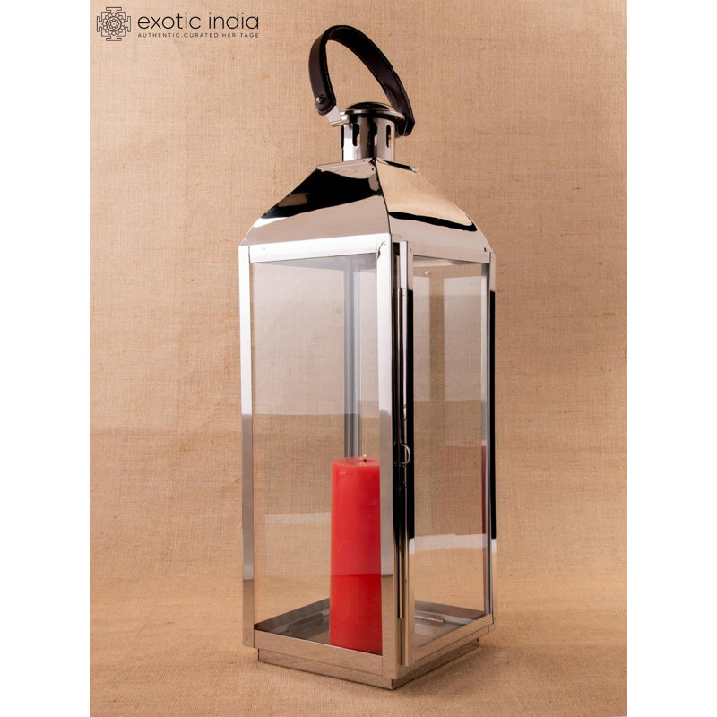 Porte-bougie de table en acier inoxydable H 24,8 po