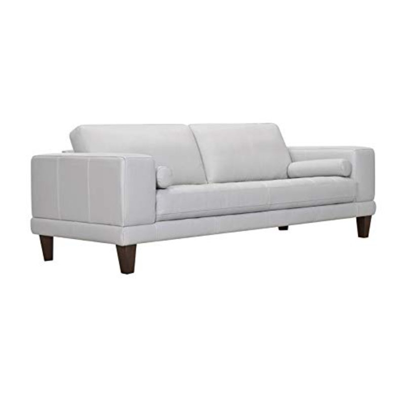 Randolph Upholstered 93.7'' Sofa, Dove Gray Genuine Leather