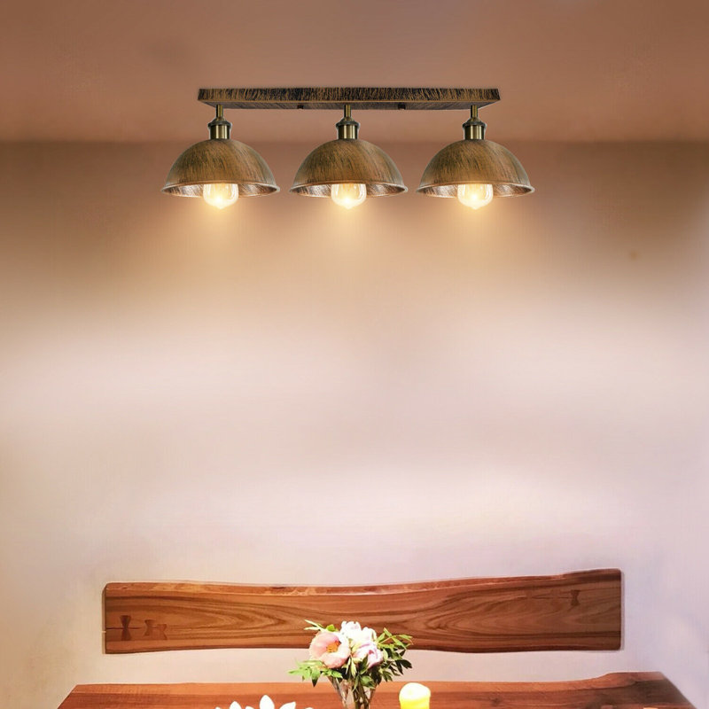 Emma-Jade Semi Flush Mount, Brushed Copper