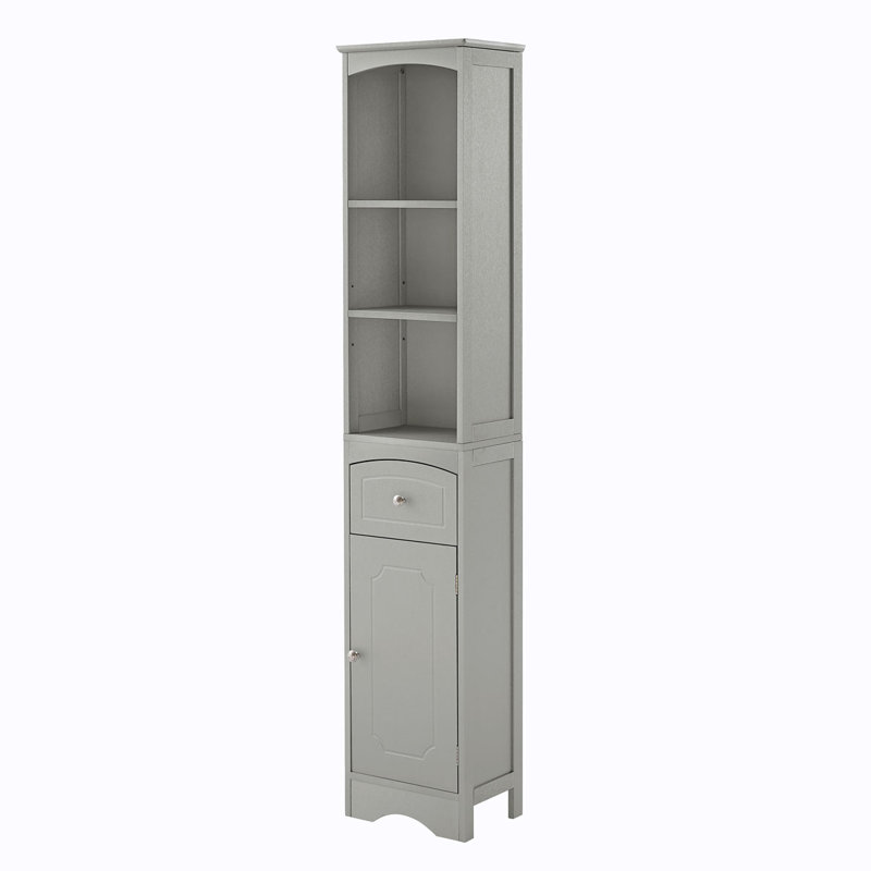 Tall Bathroom Cabinet Freestanding Storage Cabinet With Drawer And Adjustable Shelf, Gray