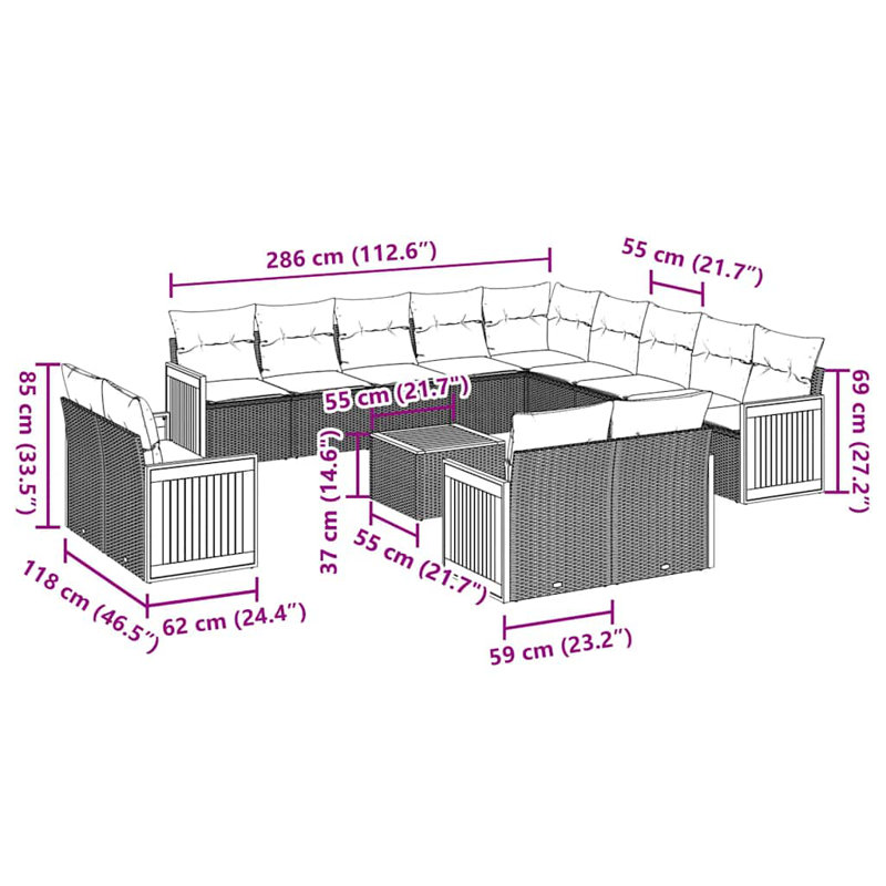  Garden Sofa Set Black And Cream
