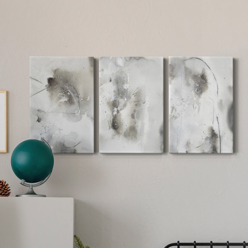 Objets mystiques II - ensemble de 3 toiles tendues, H 12 po x l 24 po x P 1 po
