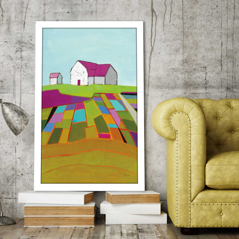 Champ de rêves - Peinture, Cadre blanc, H 49,5 po x l 33,5 po x P 1 po