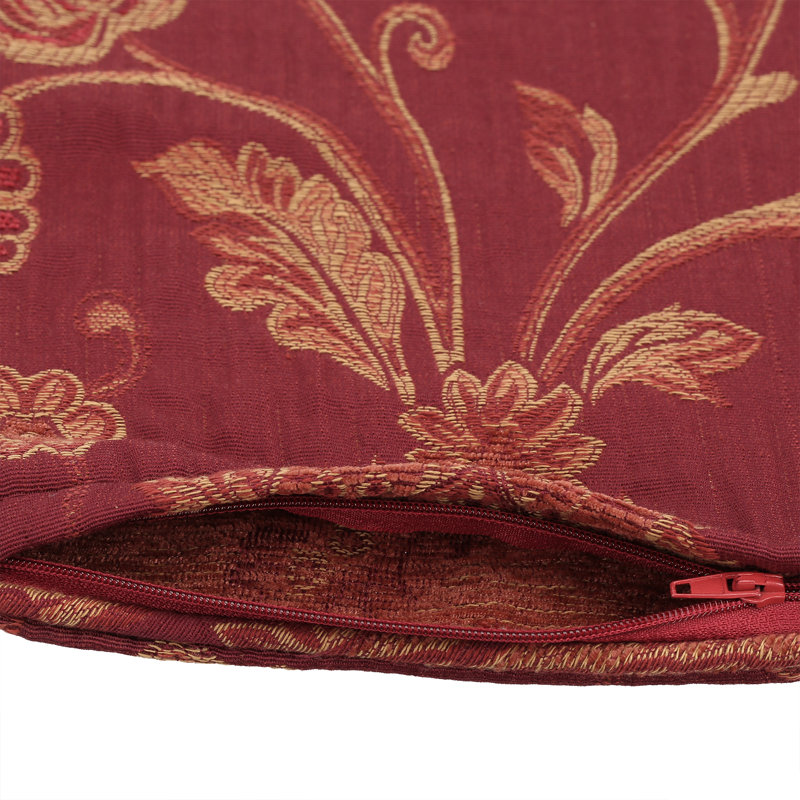 Zurich Floral Jacquard Cushion Cover, 45 x 45cm, Burgundy Red