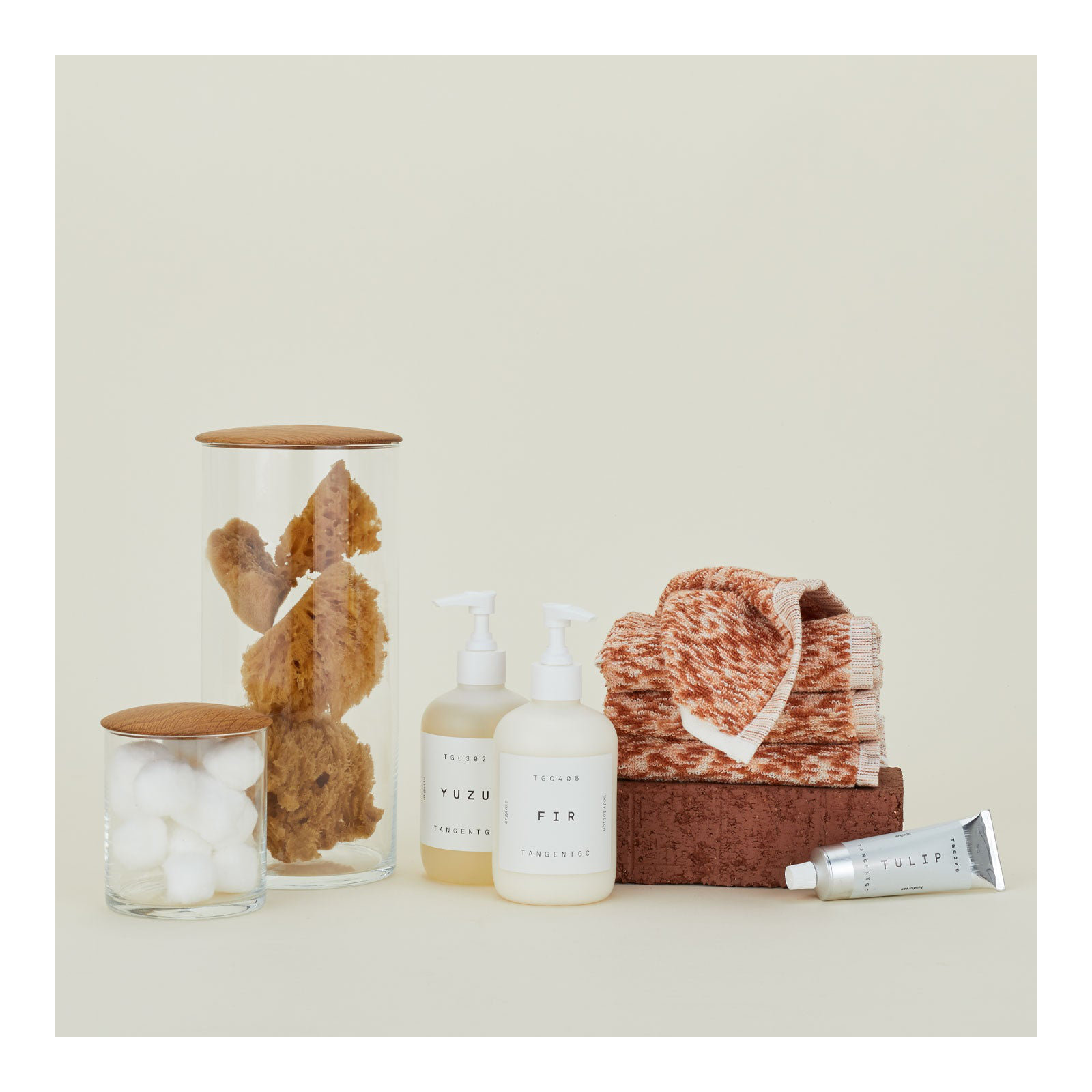  Cotton, Blush/Terracotta, Washcloth - 1 Pack