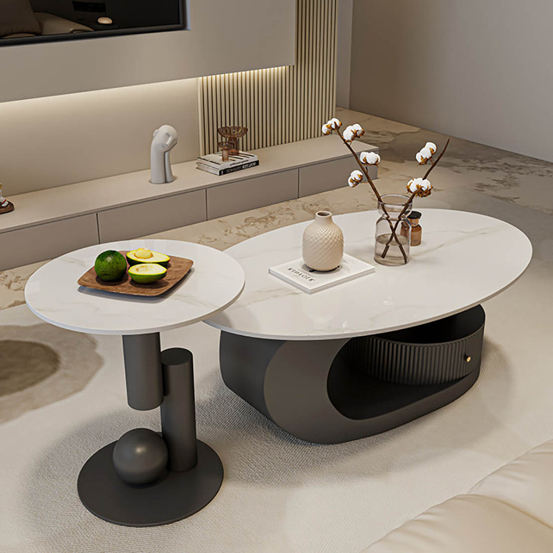 Table de bout Creative, H 15,7 po x L 39,4 po x l 21,7 po, Blanc