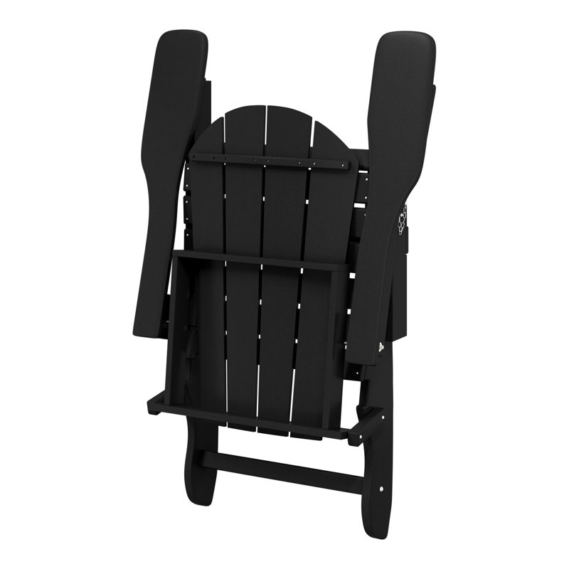 Ensemble de conversation Adirondack pour l'extérieur avec table basse carrée 5 pièces Laguna, Noir, noir, noir, noir