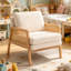 Wood Frame Upholstered Armchair Accent Chair-2049320924-2049320931