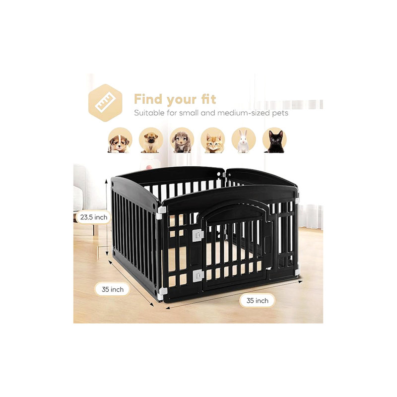 Parc pour chien, parc pour animaux d'exercice à 6 panneaux de 24 po avec porte, sécuritaire et sécuritaire, parc pliant et portable pour chiots et petits chiens