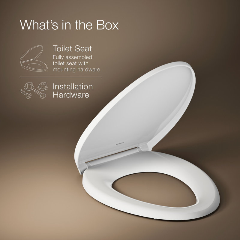 Glissade Readylatch Quiet-Close Toilet Seat, White