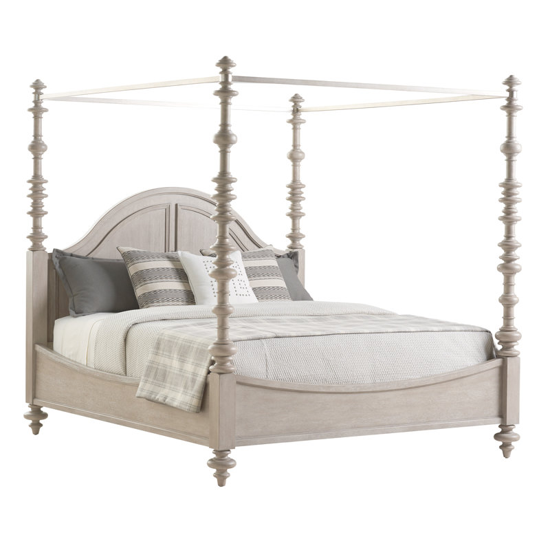 5 - Piece Solid Wood Bedroom Set, Beige, King