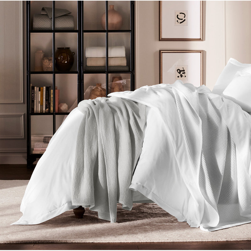 Waffle Bed Blanket, Pewter, King