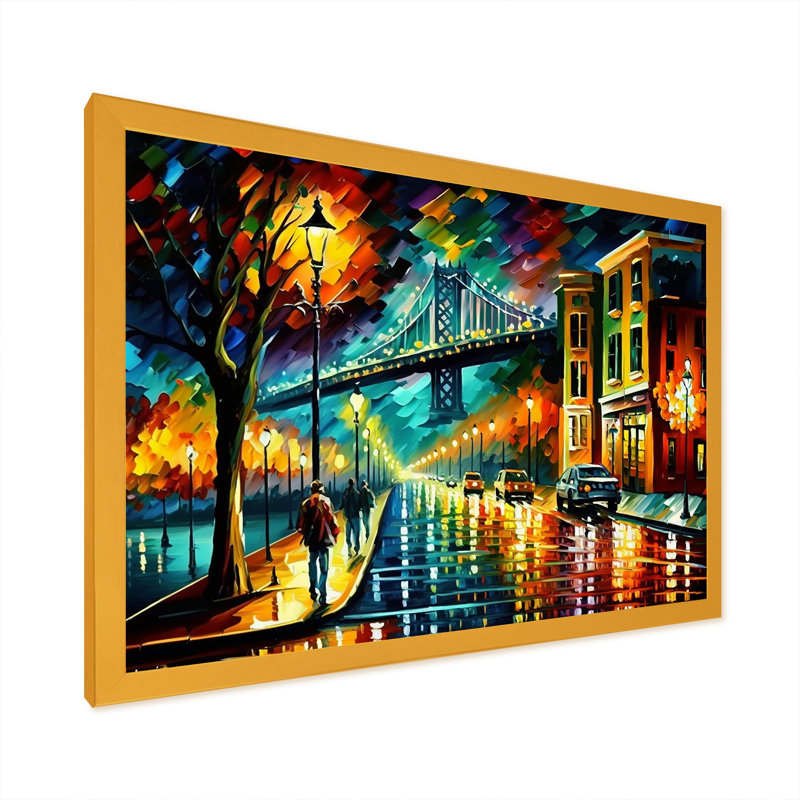«Colorful San Francisco II - Cityscapes», art mural sur toile, H 12 po x l 20 po x P 1 po, Cadre doré