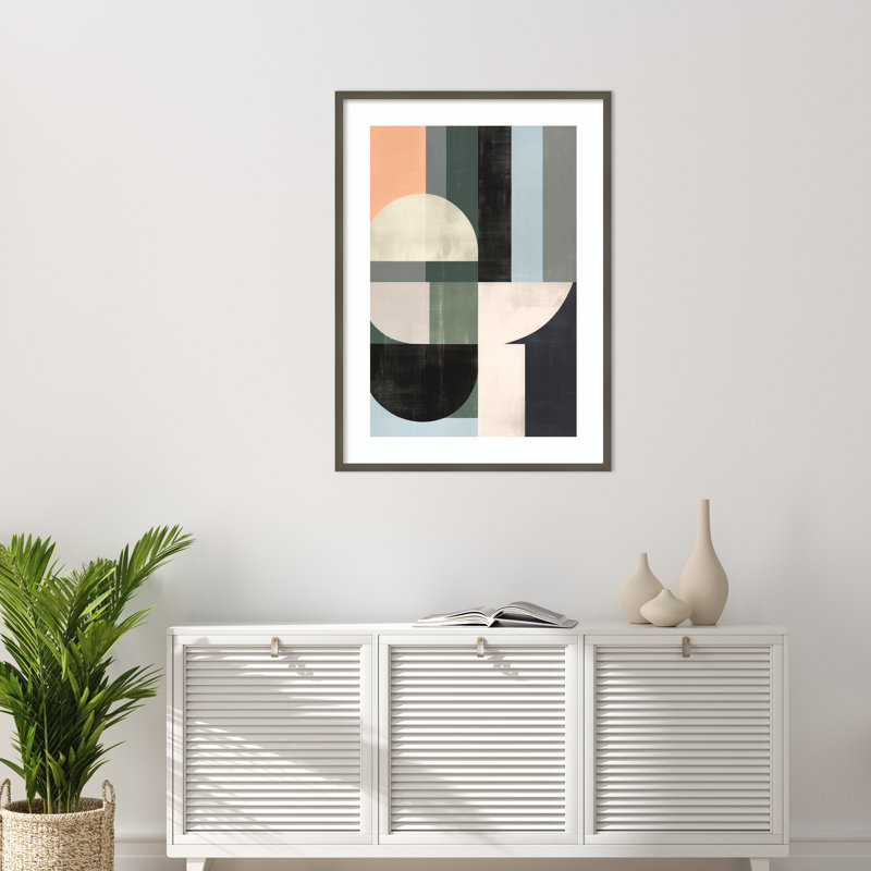 «Sage Green Midcentury Magic II» par Irena Orlov, impression sur bois encadrée, H 41 po x l 30 po