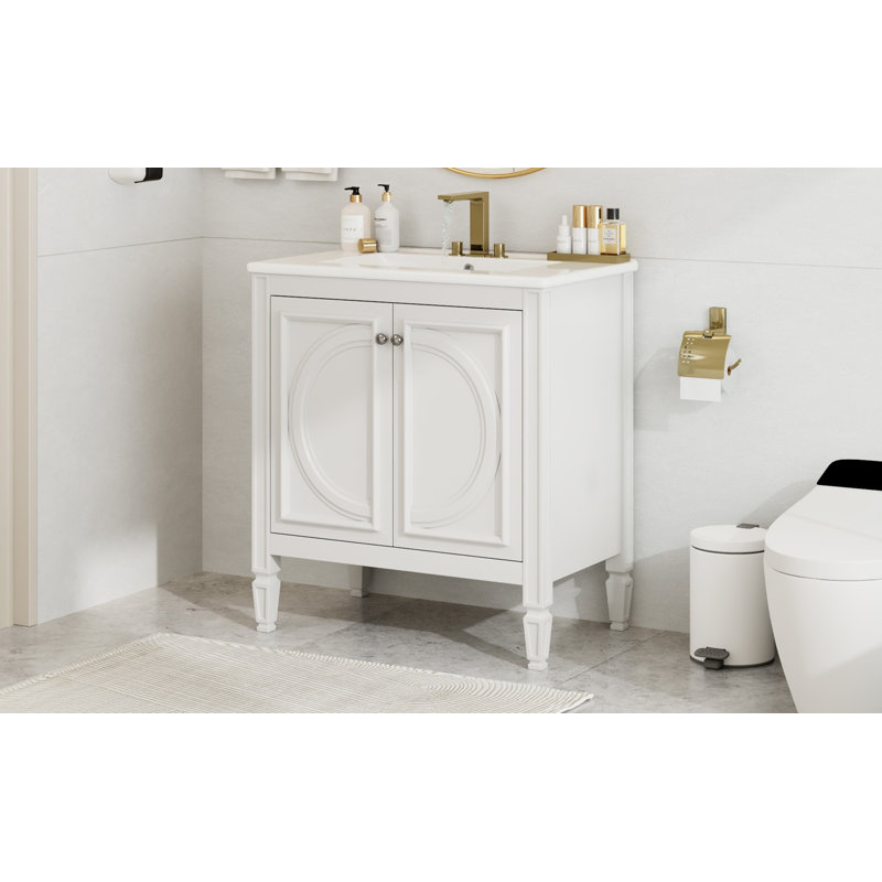 Meuble-lavabo 30 po avec lavabo, Blanc