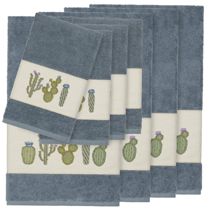Ensemble de serviettes en coton turc 8 pièces Mila, Bleu sarcelle